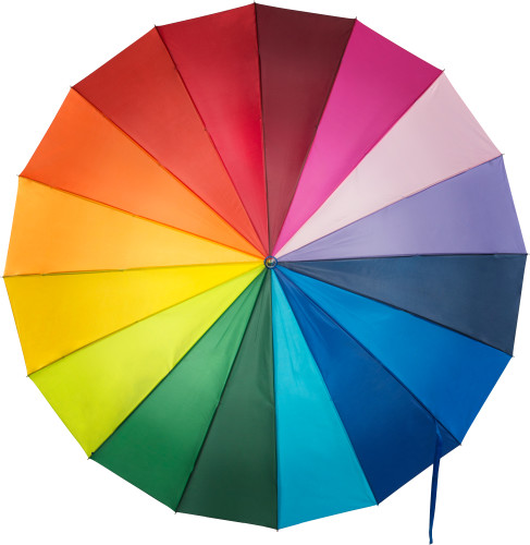 Flerfärgat paraply, manuell öppning