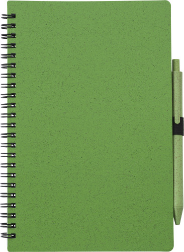 Hvetestrå notatbok med penn