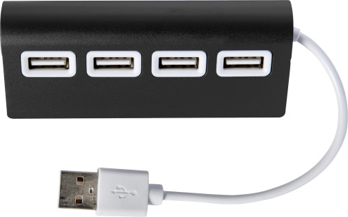 USB-hub i aluminium med 4 portar