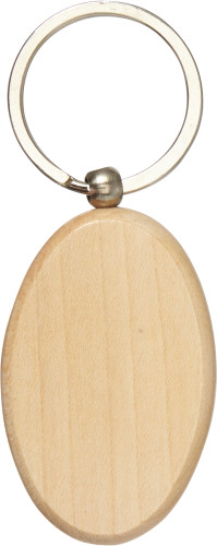 Oval nyckelring i trä