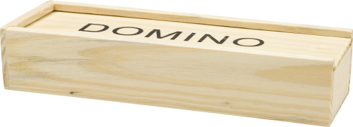 Wooden box with domino game